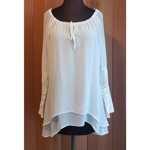 Miilla size small white long sleeve mesh tunic